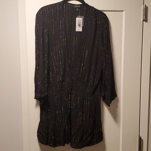 Torrid gold&black baby doll smocked top